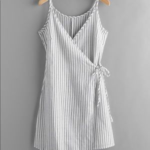 Striped wrap dress